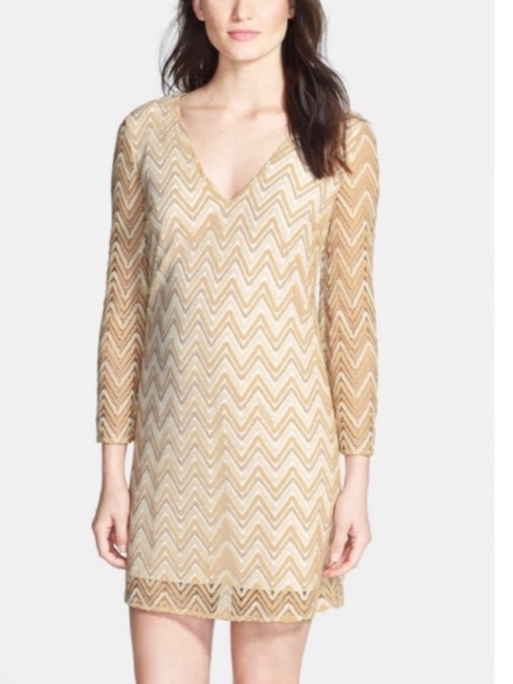 Lilly Pulitzer chevron metallic dress